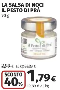 Coop La salsa di noci IL PESTO DI PRÀ offerta