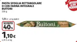Coop Pasta sfoglia rettangolare o con farina integrale BUITONI offerta