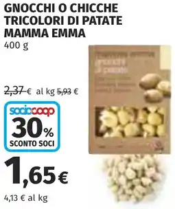 Coop Gnocchi o chicche tricolori di patate MAMMA EMMA offerta
