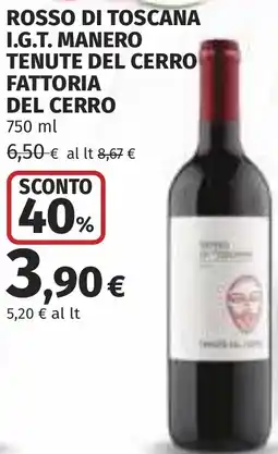Coop Rosso di toscana i.g.t. manero tenute del cerro fattoria del cerro offerta