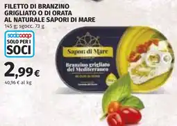 Coop Filetto di branzino grigliato o di orata al naturale SAPORI DI MARE offerta