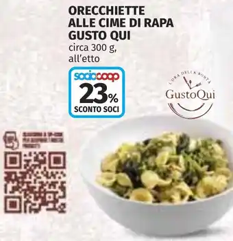 Coop Orecchiette alle cime di rapa GUSTO QUI offerta
