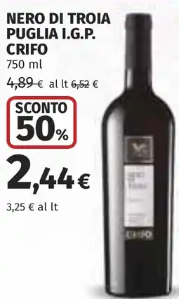 Coop Nero di troia puglia i.g.p. CRIFO offerta
