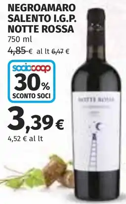 Coop Negroamaro salento i.g.p. NOTTE ROSSA offerta