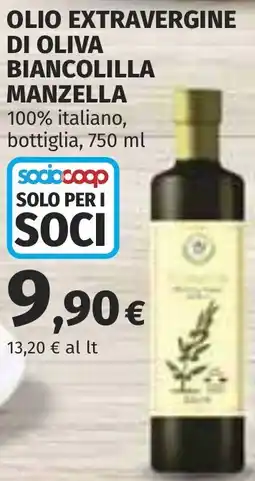 Coop Olio extravergine di oliva biancolilla manzella offerta