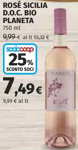 Coop Rosé sicilia d.o.c. BIO PLANETA offerta