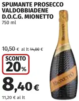 Coop Spumante prosecco valdobbiadene d.o.c.g. MIONETTO offerta