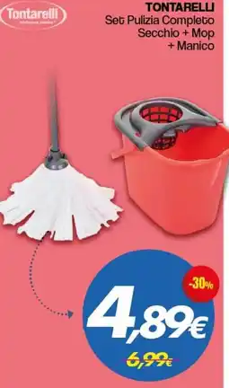 Franzy's TONTARELL Set Pulizia Completo Secchio + Mop + Manico offerta