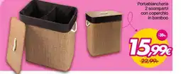 Franzy's Portabiancheria 2 scomparti con coperchio in bamboo offerta