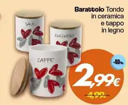 Franzy's Barattolo Tondo in ceramica e tappo in legno offerta