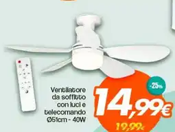 Franzy's Ventilatore da soffitto con luci e telecomando offerta