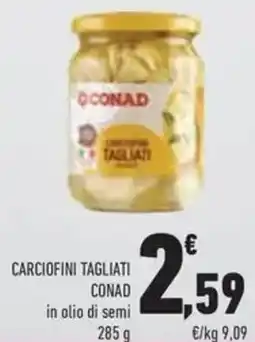 Conad Carciofini tagliati conad in olio di semi offerta