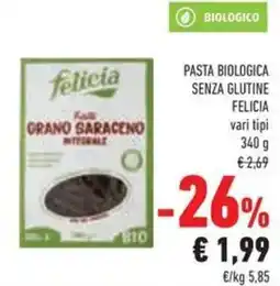 Conad Pasta biologica senza glutine FELICIA offerta