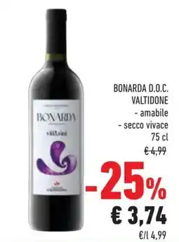 Conad Bonarda d.o.c. valtidone amabile, secco vivace offerta