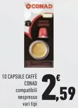 Conad 10 capsule caffè conad compatibili nespresso offerta