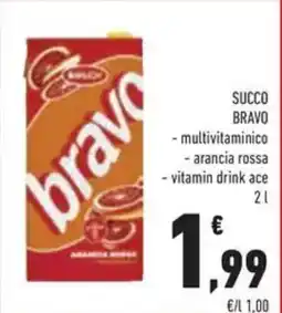 Conad Succo bravo multivitaminico, arancia rossa, vitamin drink ace offerta