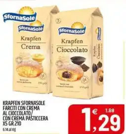 Ard Discount Krapfen sfornasole farciti con crema al cioccolato con crema pasticcera x5 offerta