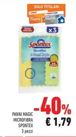 Conad Panni magic microfibra SPONTEX offerta