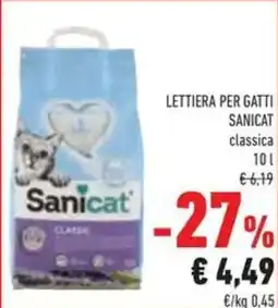 Conad Lettiera per gatti sanicat classica offerta