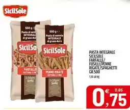 Ard Discount Pasta integrale sicilsole farfalle fusilli penne rigate/spaghetti offerta