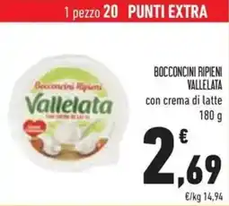 Conad Bocconcini ripieni vallelata con crema di latte offerta