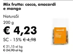 NaturaSì Mix frutta: cocco, anacardi e mango NaturaSì offerta