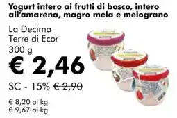 NaturaSì Yogurt intero ai frutti di bosco, intero all'amarena, magro mela e melograno La Decima Terre di Ecor offerta