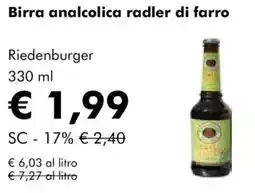 NaturaSì Birra analcolica radler di farro Riedenburger offerta