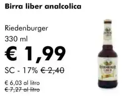 NaturaSì Birra liber analcolica Riedenburger offerta