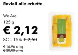 NaturaSì Ravioli alle erbette We Are offerta