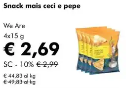 NaturaSì Snack mais ceci e pepe We Are offerta
