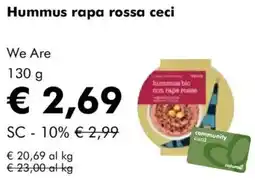 NaturaSì Hummus rapa rossa ceci We Are offerta
