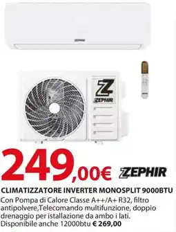 Kreo Brico e Casa Zephir climatizzatore inverter monosplit 9000BTU offerta