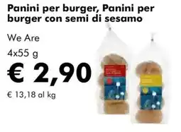 NaturaSì Panini per burger, Panini per burger con semi di sesamo We Are offerta