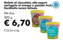 NaturaSì Gelato al cioccolato, allo yogurt variegato al mango e passion fruit, fiordilatte senza lattosio We Are offerta