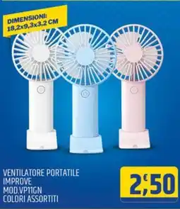 Ard Discount VENTILATORE PORTATILE IMPROVE MOD.VP11GN offerta