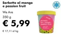 NaturaSì Sorbetto al mango e passion fruit We Are offerta