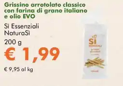 NaturaSì Grissino arrotolato classico con farina di grano italiano e olio Evo Sì Essenziali NaturaSì offerta