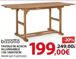 Kreo Brico e Casa Bizzottō tavolo in acacia allungabile 120-160x70cm offerta
