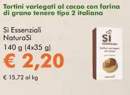 NaturaSì Tortini variegati al cacao con farina di grano tenero tipo 2 italiana Sì Essenziali NaturaSì offerta