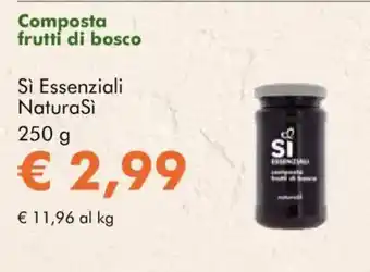 NaturaSì Composta frutti di bosco Sì Essenziali NaturaSì offerta