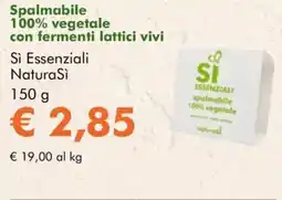 NaturaSì Spalmabile 100% vegetale con fermenti lattici vivi Sì Essenziali NaturaSì offerta