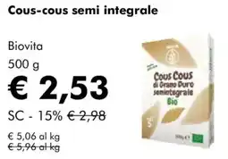 NaturaSì Cous-cous semi integrale Biovita offerta