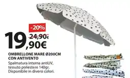 Kreo Brico e Casa Ombrellone mare ø200cm con antivento offerta