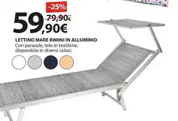 Kreo Brico e Casa Lettino mare rimini in alluminio offerta
