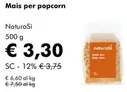 NaturaSì Mais per popcorn NaturaSì offerta
