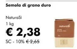 NaturaSì Semola di grano duro NaturaSì offerta