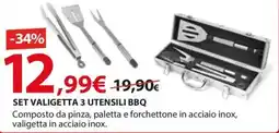 Kreo Brico e Casa Set valigetta 3 utensili SET VALIGETTA 3 UTENSILI BBQ offerta