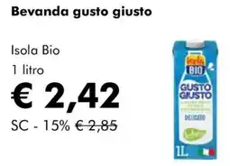 NaturaSì Bevanda gusto giusto Isola Bio offerta