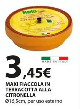 Kreo Brico e Casa Flortis maxi fiaccola in terracotta alla citronella offerta